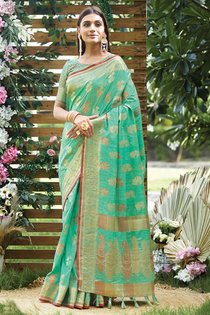 Mint Green Silk Saree
