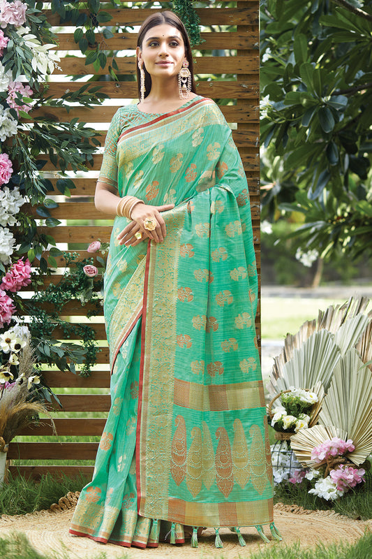 Mint Green Silk Saree