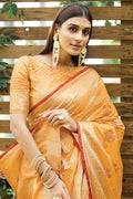 Marigold Orange Silk Saree