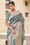 Turkish Blue Digital Print Saree