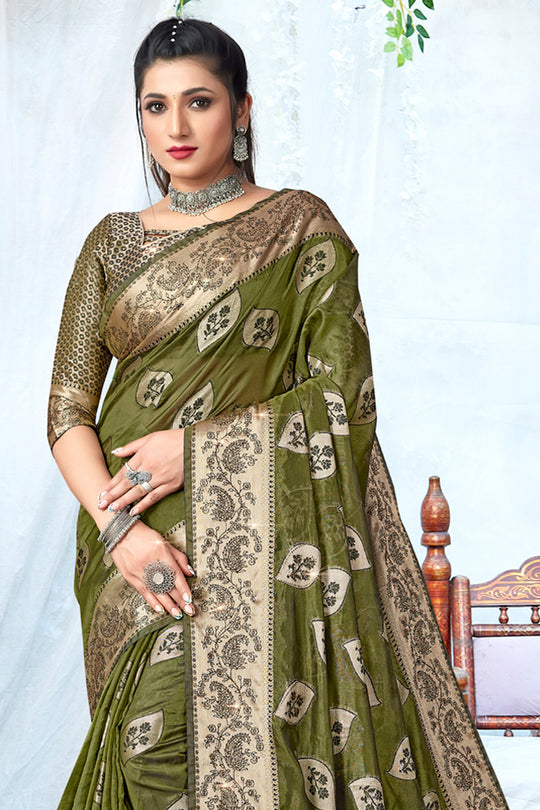 Heena Green Organza Saree