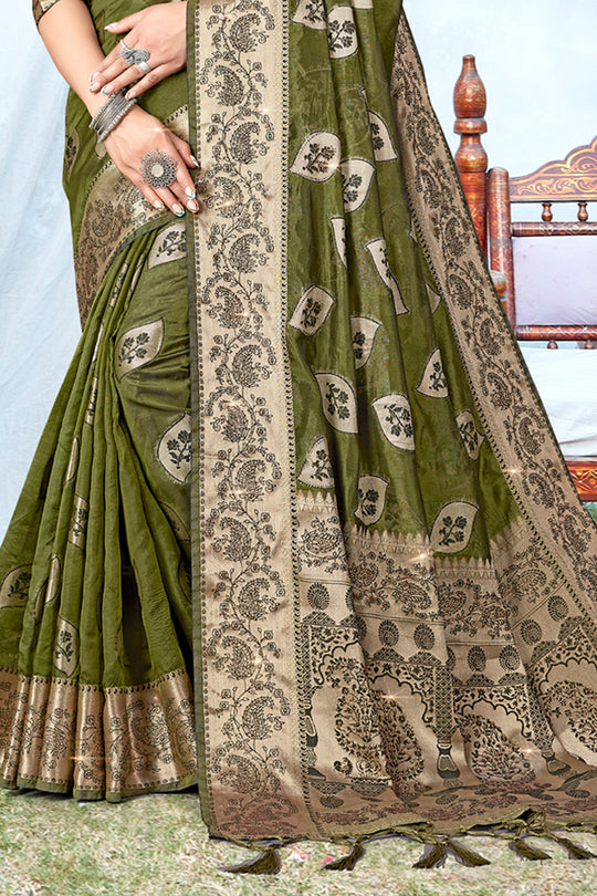 Heena Green Organza Saree