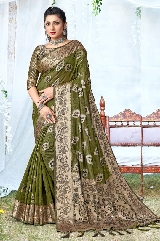 Heena Green Organza Saree