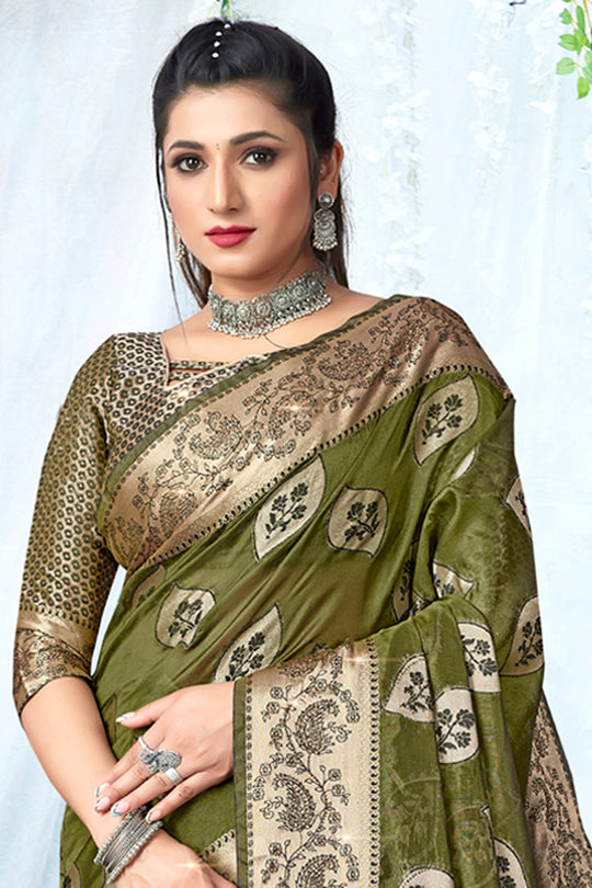 Heena Green Organza Saree