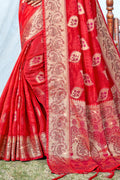 Scarlet Red Organza Saree