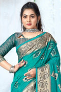 Teal Green Organza Saree