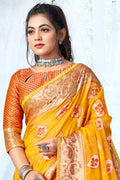 Pastel Orange Organza Saree