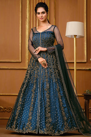 Admiral Blue Anarkali Dress