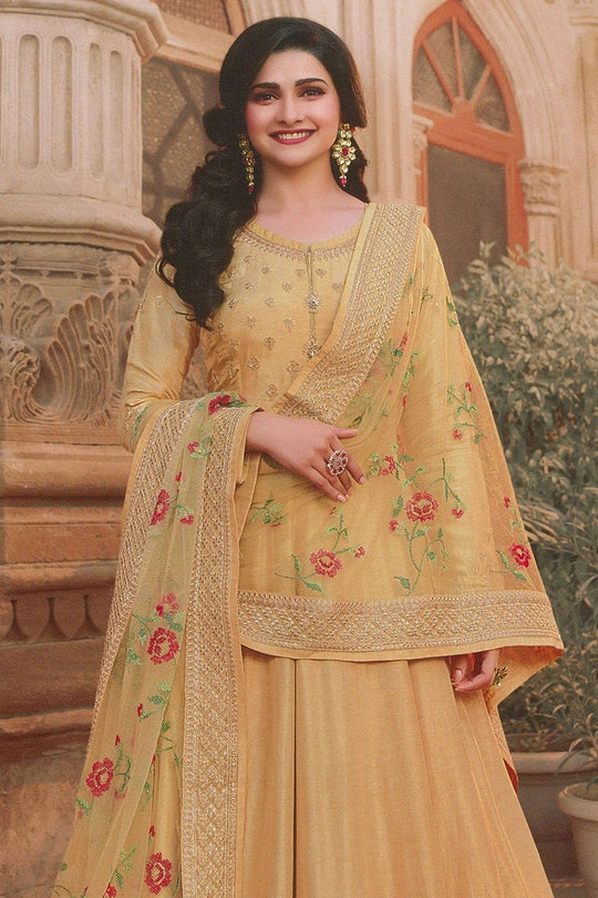 yellow anarkali suit