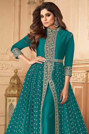 Cerulean Blue Anarkali Dress