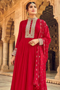 Anarkali Dress Crimson Red Aanarkali Suit saree online