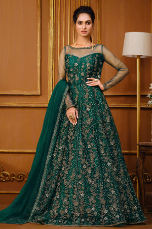 Forest Green Anarkali Dress