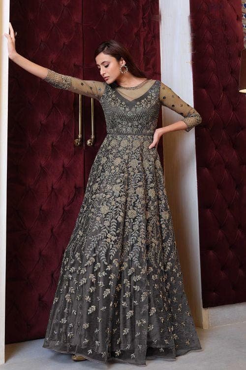 anarkali dress from silk sarees Long Frock Design Dress Pattern From Silk Saree Anarkali Dress Silk Saree Dress Patterns Gown Design
