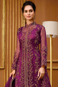 purple anarkali dress