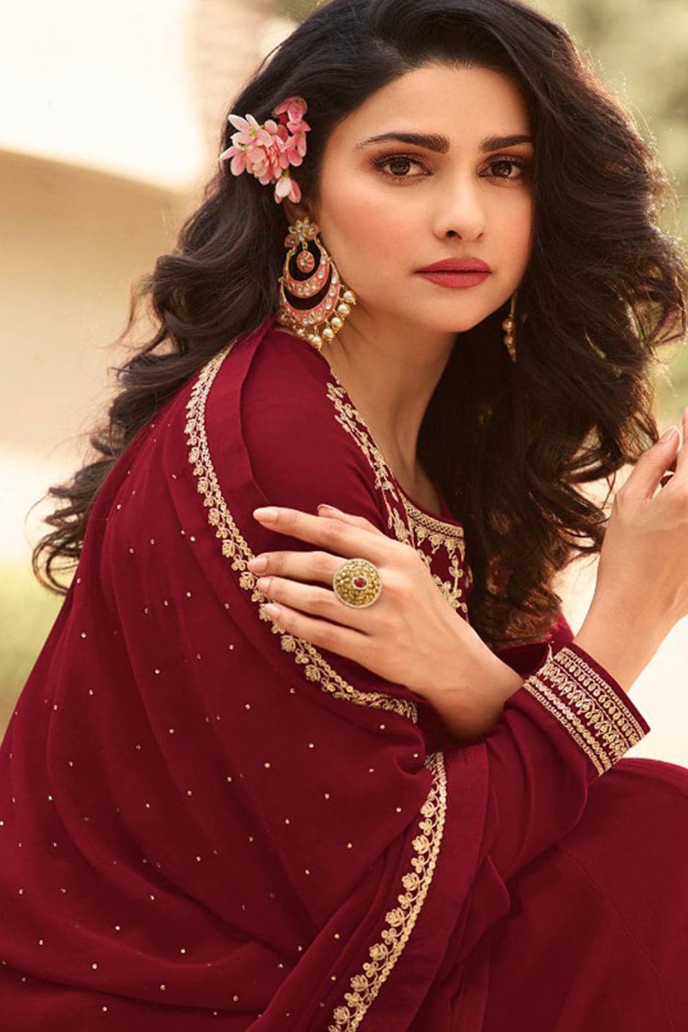 Buy Maroon Anarkali Dress 45195 Online | Karagiri Buy Maroon Anarkali Dress 45195 Online | Karagiri
