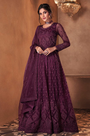 Mulbery Purple Anarkali Dress
