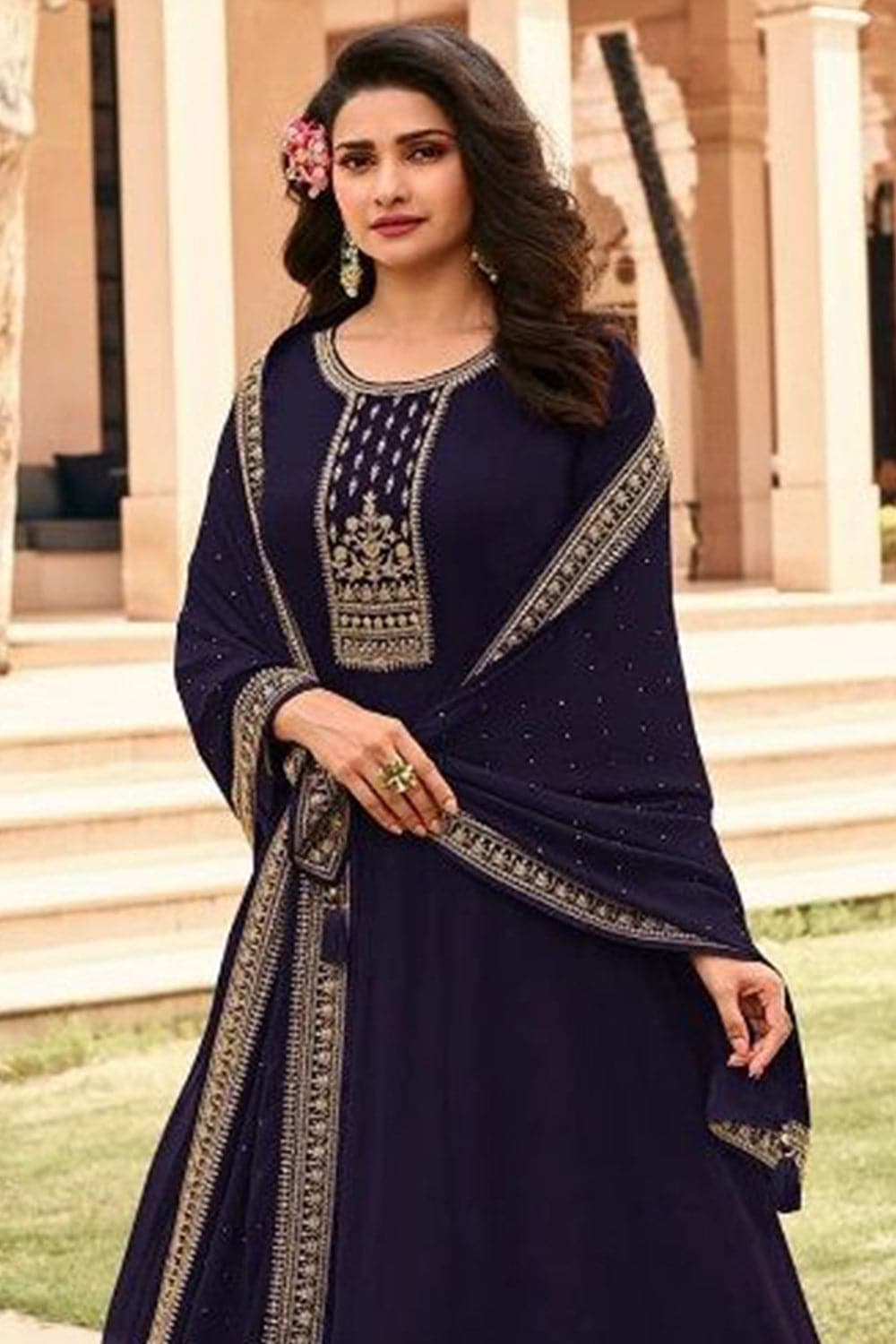 Buy Navy Blue Anarkali Dress online Karagiri