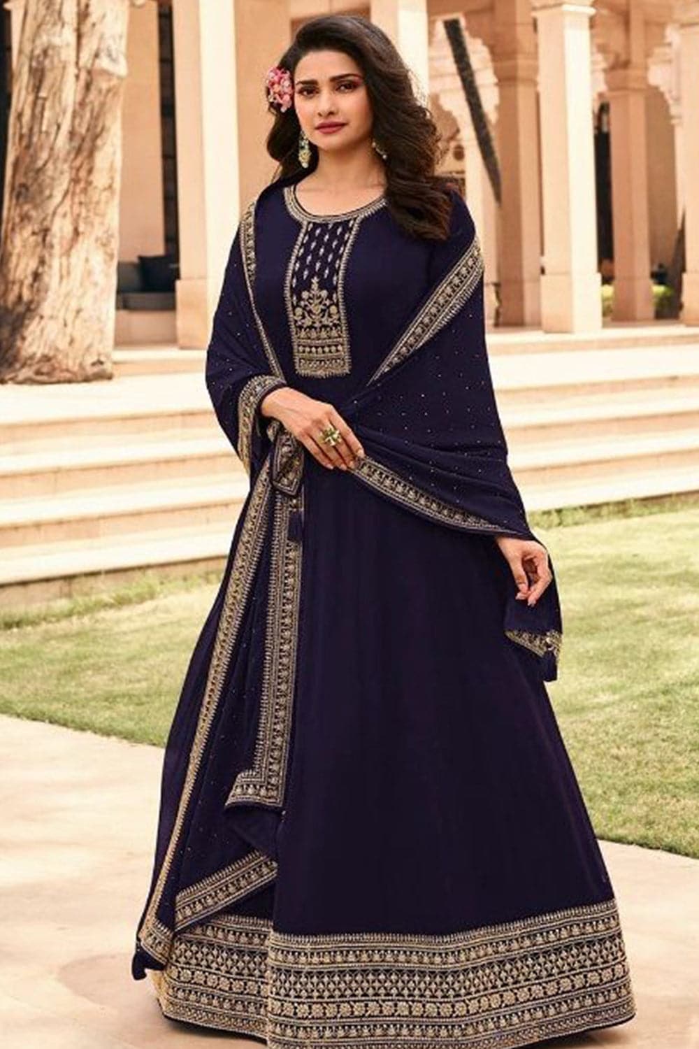 Buy Navy Blue Anarkali Dress 88941 Online | Karagiri Buy Navy Blue Anarkali Dress 88941 Online | Karagiri