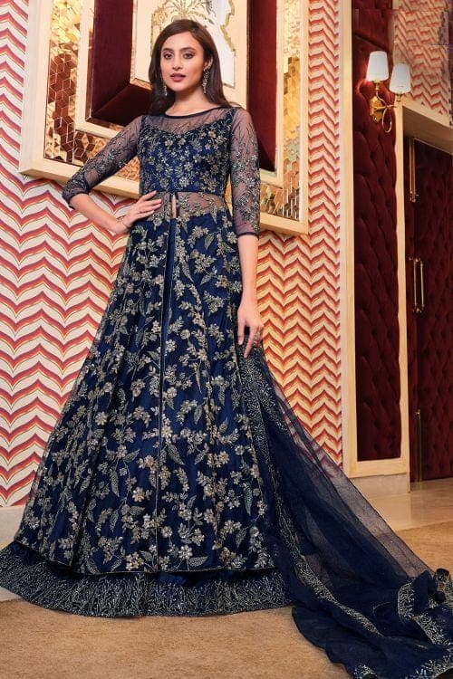 Purple Anarkali Gown (L) : Amazon.in: Fashion