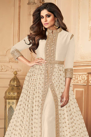 Pearl White Anarkali Dress