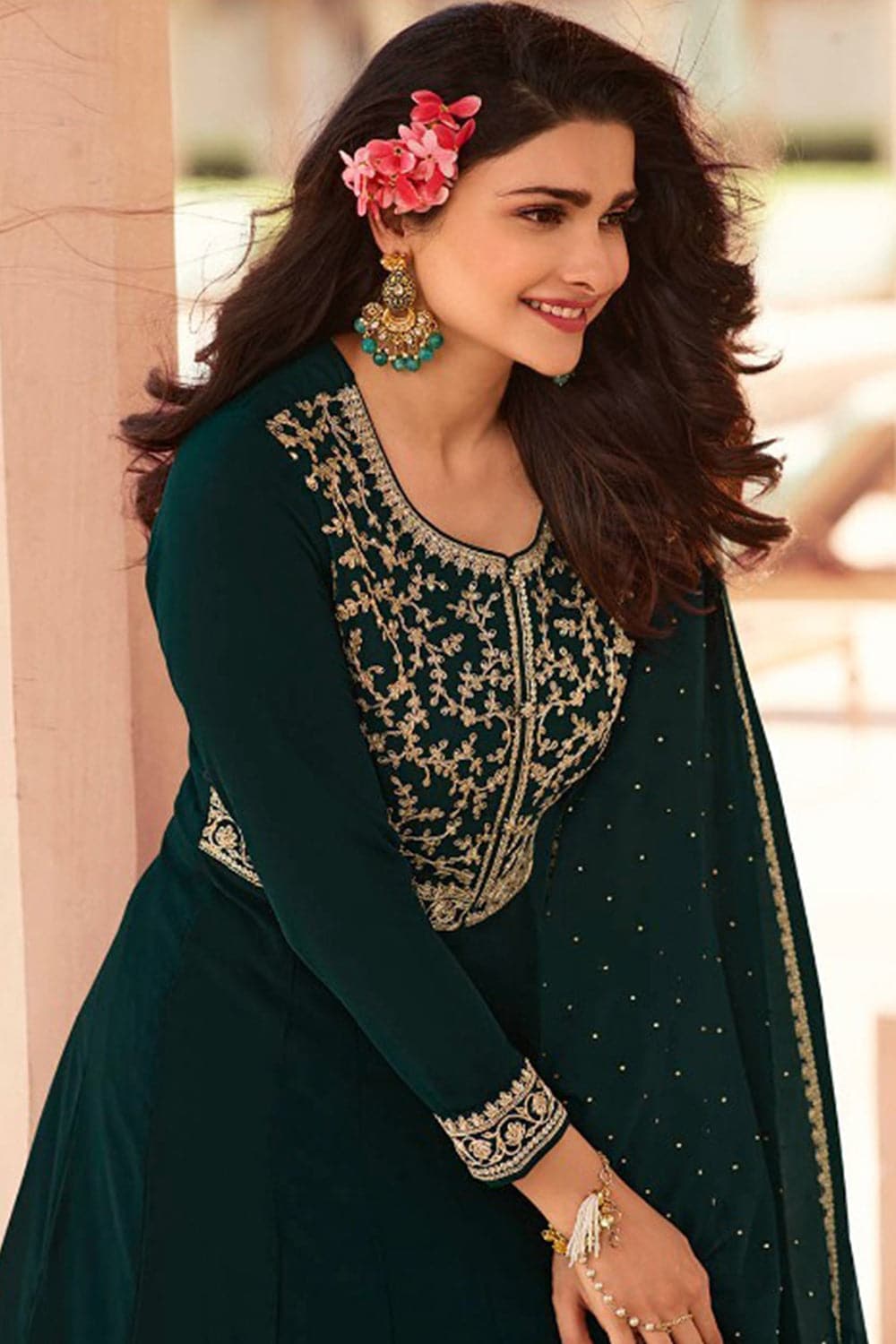 Rama Green Color Georgette Sharara Suit