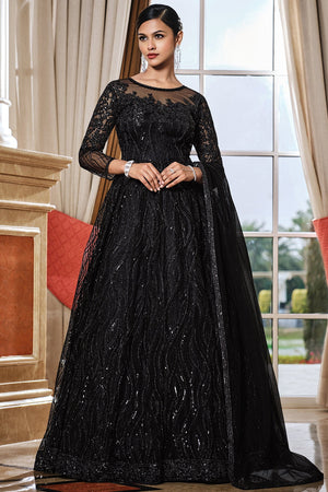 Raven Black Anarkali Suit