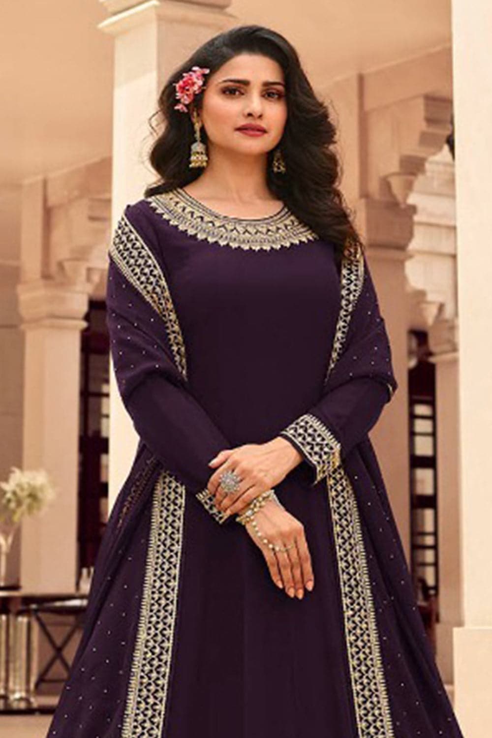 Buy Royal Purple Anarkali Dress 98892 Online | Karagiri Buy Royal Purple Anarkali Dress 98892 Online | Karagiri