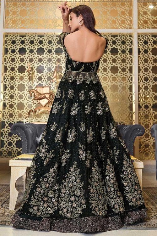Anarkali Dress Sable Black Heavy Embroidered Anarkali Dress saree online