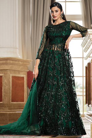 green anarkali suit