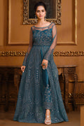 Yale Blue Anarkali Dress