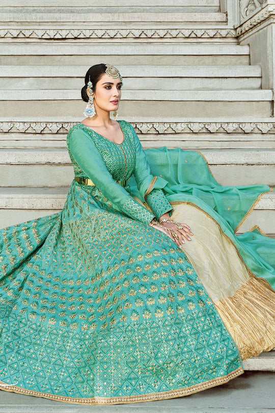 green anarkali