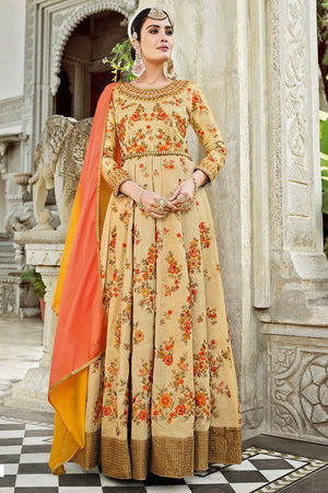 Beige Anarkali Suit