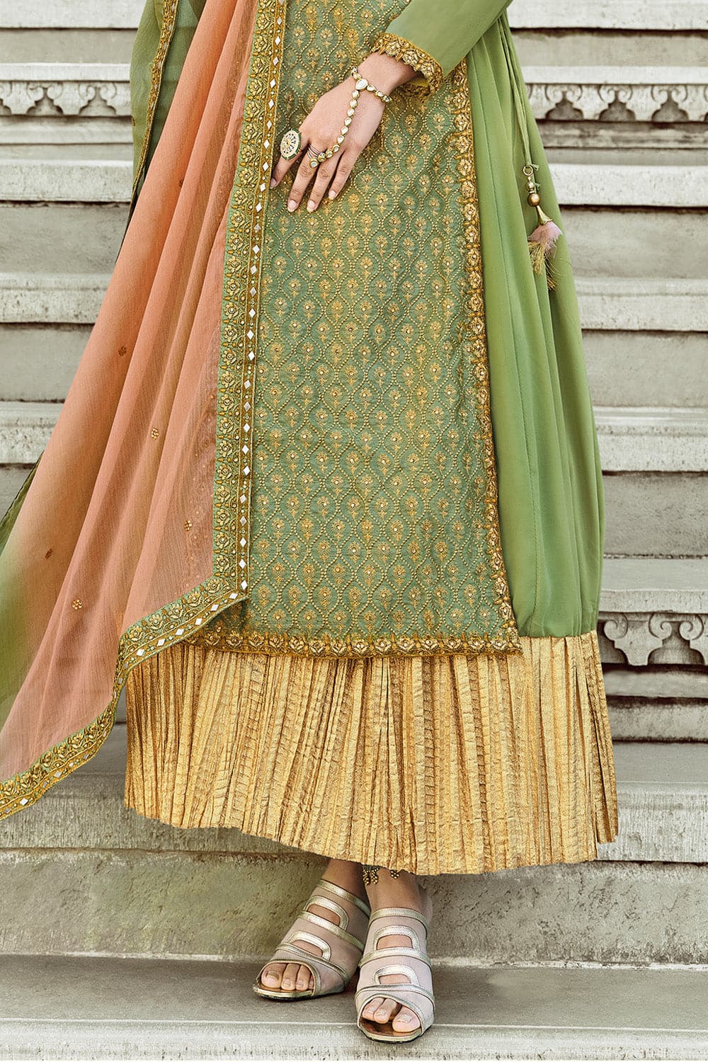 Buy Light Green Anarkali Suit 27140 Online | Karagiri Buy Light Green Anarkali Suit 27140 Online | Karagiri
