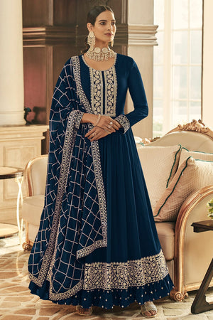 Navy Blue Anarkali Suit