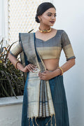 Banarasi - Chanderi Saree Aegean Blue Banarasi Chanderi Saree saree online