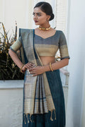 Banarasi - Chanderi Saree Aegean Blue Banarasi Chanderi Saree saree online