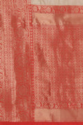 Alabaster Cream Banarasi - Chanderi Saree