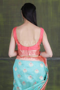 Banarasi - Chanderi Saree Aqua Blue Banarasi - Chanderi Saree saree online