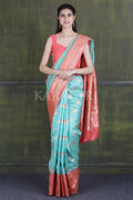 Banarasi - Chanderi Saree Aqua Blue Banarasi - Chanderi Saree saree online