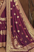 Purple banarasi silk saree online