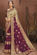 Purple banarasi silk saree online