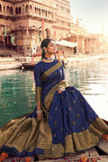 Berry Blue Banarasi Chanderi Saree