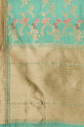 Banarasi - Chanderi Saree Bluish Green Banarasi - Chanderi Saree saree online