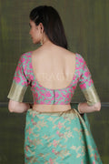 Banarasi - Chanderi Saree Bluish Green Banarasi - Chanderi Saree saree online