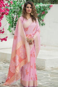 Blush Pink Banarasi Chanderi Saree