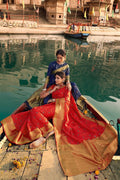 Chilli Red Banarasi Chanderi Saree