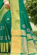 Clover Green Banarasi Chanderi Saree