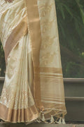 Cream Colour Banarasi Chanderi Saree