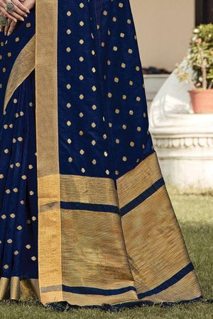 Denim Blue Banarasi Chanderi Saree
