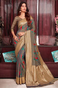 Dove Grey Banarasi Chanderi Saree